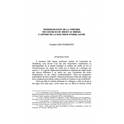Modernisation de la théorie des sources du droit au Brésil – L'apport de la doctrine d'Erik Jayme - LIMA MARQUES