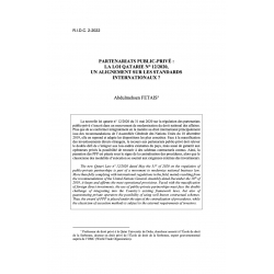 Partenariats public-privé : la loi qatarie n° 12/2020, un alignement sur les standards internationaux ? - FETAIS
