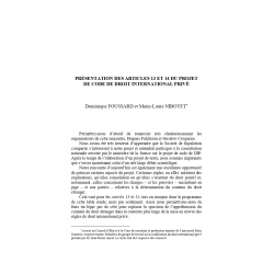 Présentation des articles 13 et 14 du projet de Code de droit international privé - Dominique FOUSSARD et Marie-Laure NIBOYET