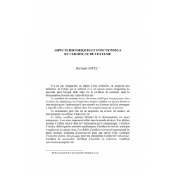 Aspects historiques et fonctionnels du certificat de coutume - Bertrand ANCEL