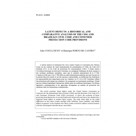 Latent defects : a historical and comparative analysis - COSTA-NETO & PORTO DE CASTRO