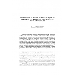 La contractualisation du droit français de la famille : entre liberté individuelle et régulation sociale - FULCHIRON