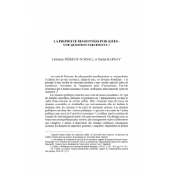 La propriété des données publiques : une question pertinente ? - PREBISSY-SCHNALL & HARNAY