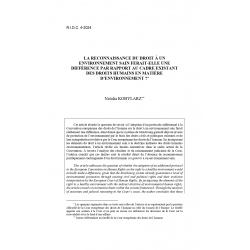 La reconnaissance du droit à un environnement sain ferait-elle une différence - KOBYLARZ