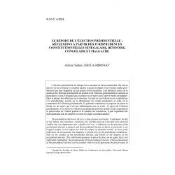 Le report de l'élection présidentielle : réflexions à partir des jurisprudences constitutionnelles - ADOUA-MBONGO