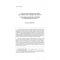 Le juge civil allemand au cœur de la résolution des litiges - FERRAND