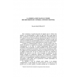 La modulation dans le temps des décisions du conseil constitutionnel - MAESTRACCI