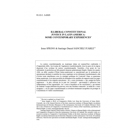 Illiberal constitutional justice in Latin America - SPIGNO & SANCHEZ JUAREZ
