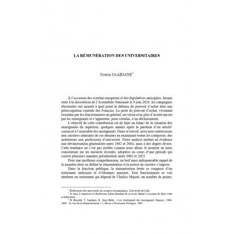 La rémunération des universitaires - JAAIDANE