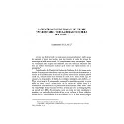 La numérisation du travail de juriste universitaire: vers la disparition de la doctrine ? - JEULAND