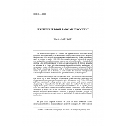Les études de droit japonais en occident - JALUZOT