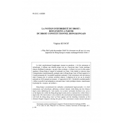 La notion d'hybridité du droit : réflexion à partir du droit constitutionnel hongkongais - KUOCH