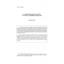 La judiciarisation du Japon : un conflit d'ordres normatifs - BESSON
