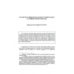 FAUVARQUE-COSSON - Le nouveau droit français des contrats dans la sphère internationale
