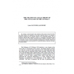 SAUTONIE-LAGUIONIE - The creation of a legal theory of the conclusion of the contract