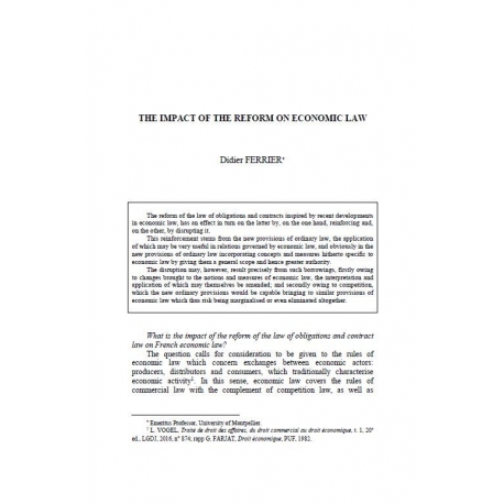FERRIER - The impact of the reform on economic law