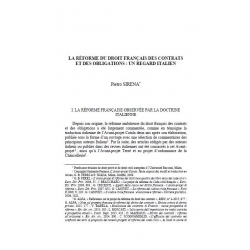 La réforme du droit français des contrats et des obligations : un regard italien - SIRENA